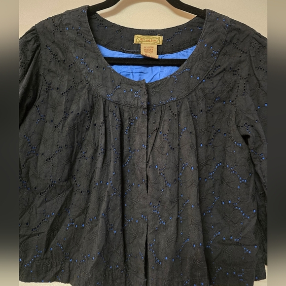 Art and Soul - 100% Cotton Cut-Out Pattern Crop Jacket - Picture 2 of 5